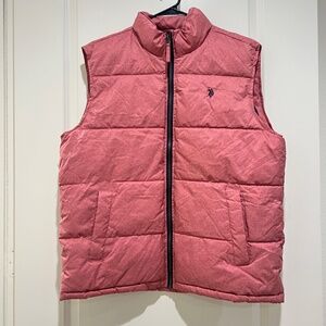 U.S. Polo Assn. sleeveless zip up essential Puffer Vest pink Size XL gorpcore